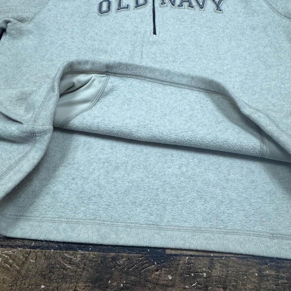 Old Navy Classic Fleece Pullover Sweatshirt Gray XXL Logo Spell Out - Picture 7 of 8